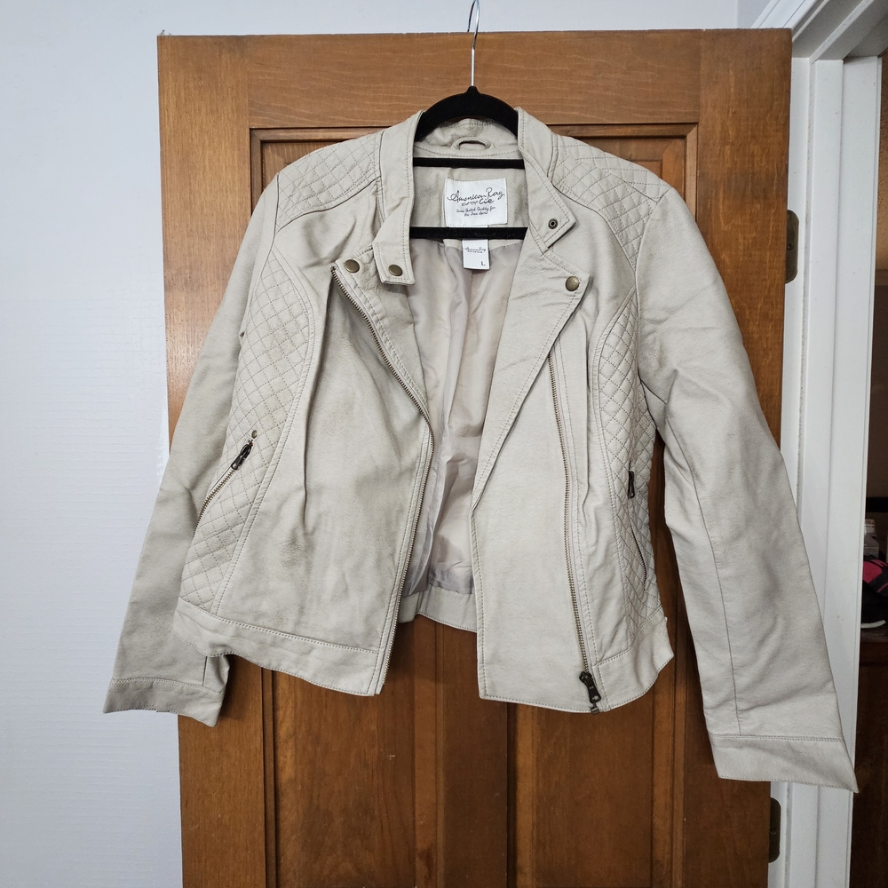 American Rag Cream Leather Jacket